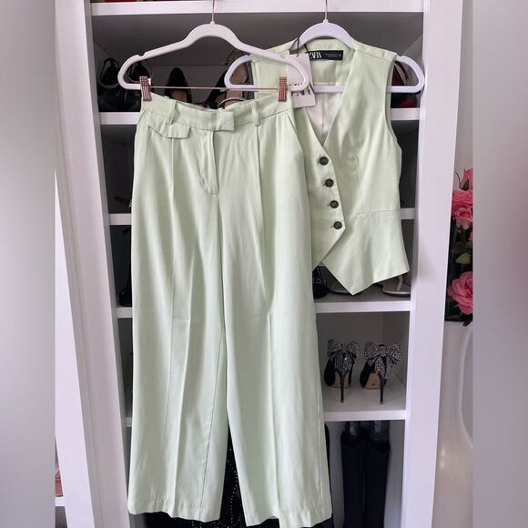 NWT Zara Women's light Green Suit size XS - Picture 10 of 15